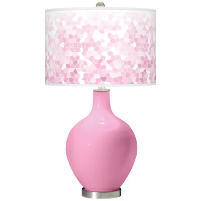 Color Plus Ovo 28 1/2" High Mosaic Shade Candy Pink Table Lamp