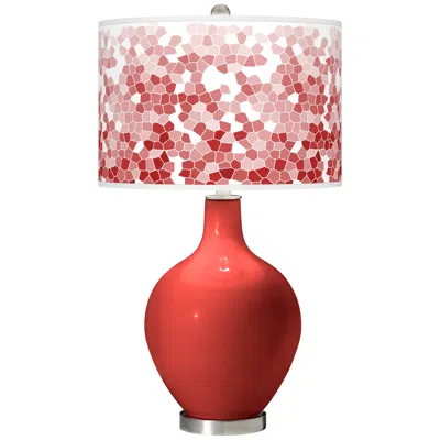Color Plus Ovo 28 1/2" High Mosaic Shade Cherry Tomato Red Table Lamp