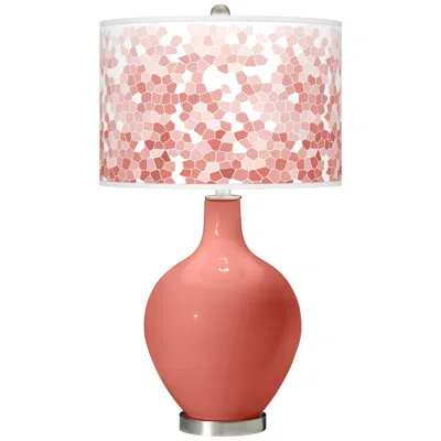 Color Plus Ovo 28 1/2" High Mosaic Shade Coral Reef Pink Table Lamp