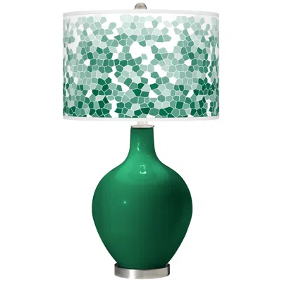 Color Plus Ovo 28 1/2" High Mosaic Shade Greens Table Lamp