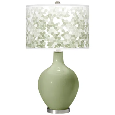 Color Plus Ovo 28 1/2" High Mosaic Shade Majolica Green Table Lamp
