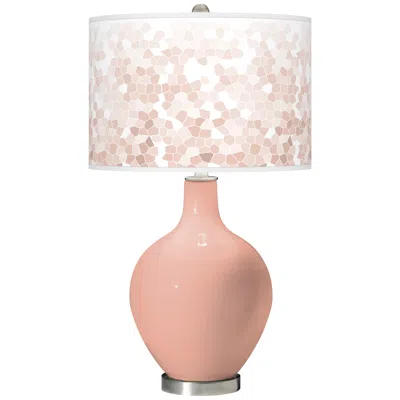 Color Plus Ovo 28 1/2" High Mosaic Shade Mellow Coral Pink Table Lamp