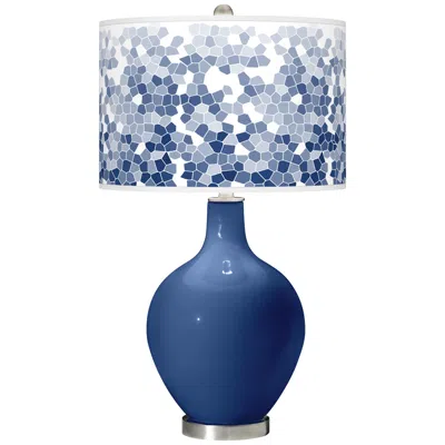 Color Plus Ovo 28 1/2" High Mosaic Shade Monaco Blue Table Lamp