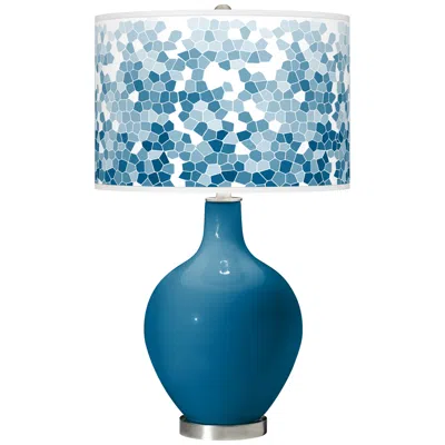 Color Plus Ovo 28 1/2" High Mosaic Shade Mykonos Blue Table Lamp