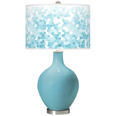 Color Plus Ovo 28 1/2" High Mosaic Shade Nautilus Blue Table Lamp