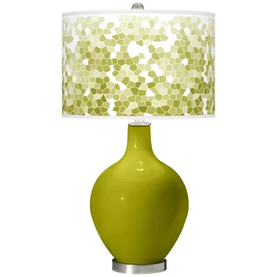 Color Plus Ovo 28 1/2" High Mosaic Shade Olive Green Table Lamp