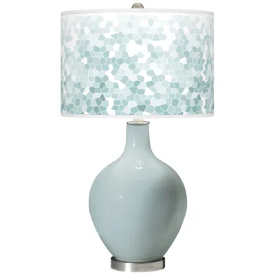 Color Plus Ovo 28 1/2" High Mosaic Shade Rain Blue Table Lamp