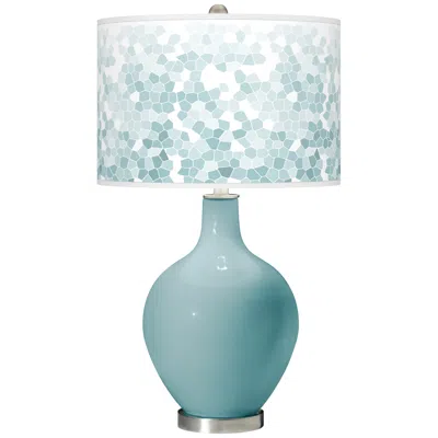 Color Plus Ovo 28 1/2" High Mosaic Shade Raindrop Blue Table Lamp