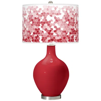 Color Plus Ovo 28 1/2" High Mosaic Shade Ribbon Red Table Lamp