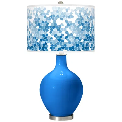 Color Plus Ovo 28 1/2" High Mosaic Shade Royal Blue Table Lamp
