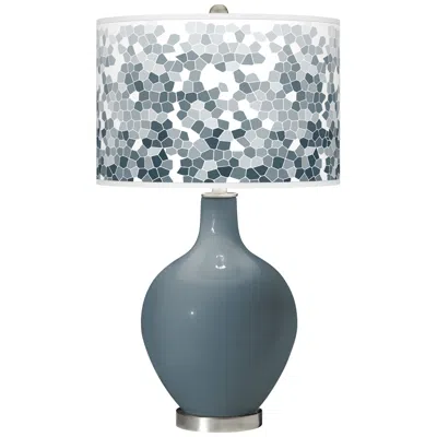 Color Plus Ovo 28 1/2" High Mosaic Shade Smoky Blue Table Lamp