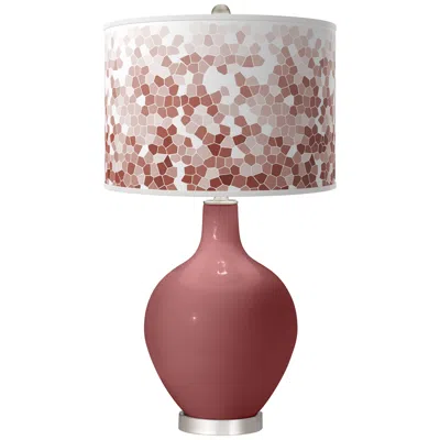 Color Plus Ovo 28 1/2" High Mosaic Shade Toile Red Table Lamp