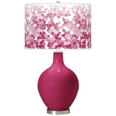 Color Plus Ovo 28 1/2" High Mosaic Shade Vivacious Pink Table Lamp