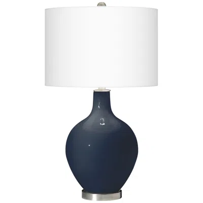 Color Plus Ovo 28 1/2" High Naval Blue Glass Table Lamp