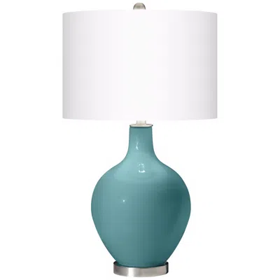 Color Plus Ovo 28 1/2" High Reflecting Pool Blue Table Lamp