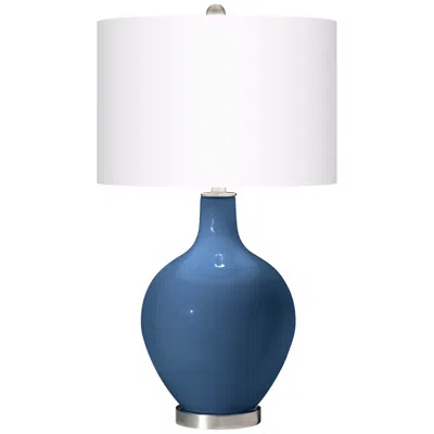 Color Plus Ovo 28 1/2" High Regatta Blue Glass Table Lamp