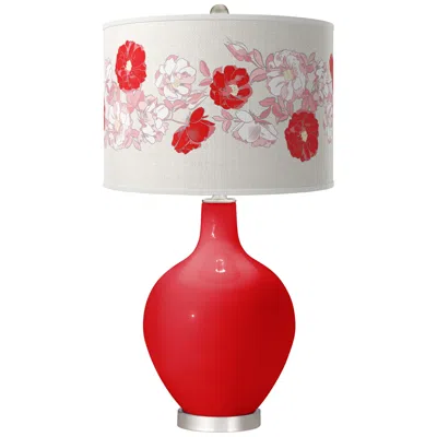 Color Plus Ovo 28 1/2" High Rose Bouquet Bright Red Table Lamp