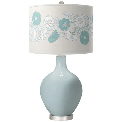 Color Plus Ovo 28 1/2" High Rose Bouquet Rain Blue Table Lamp