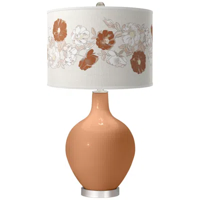 Color Plus Ovo 28 1/2" High Rose Bouquet Shade Burnt Almond Table Lamp