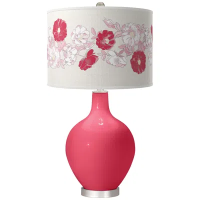 Color Plus Ovo 28 1/2" High Rose Bouquet Shade Eros Pink Table Lamp