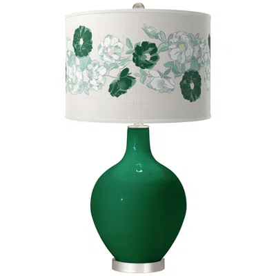 Color Plus Ovo 28 1/2" High Rose Bouquet Shade Greens Table Lamp