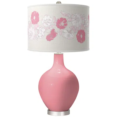 Color Plus Ovo 28 1/2" High Rose Bouquet Shade Haute Pink Table Lamp