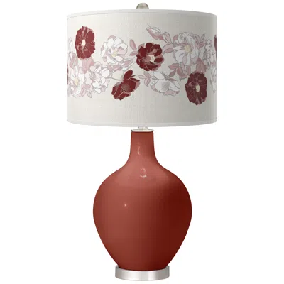 Color Plus Ovo 28 1/2" High Rose Bouquet Shade Madeira Red Table Lamp