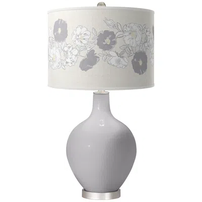 Color Plus Ovo 28 1/2" High Rose Bouquet Shade Swanky Gray Table Lamp