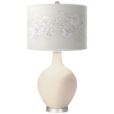 Color Plus Ovo 28 1/2" High Rose Bouquet Steamed Milk White Table Lamp