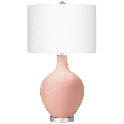 Color Plus Ovo 28 1/2" High Rustique Warm Coral Pink Glass Table Lamp