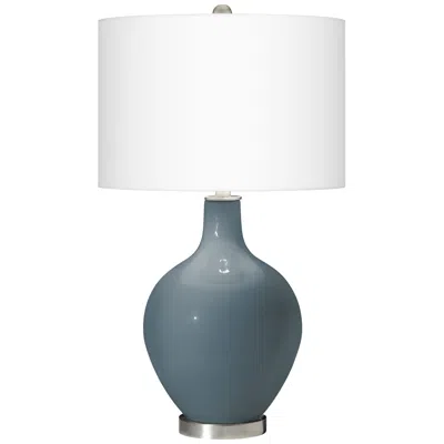 Color Plus Ovo 28 1/2" High Smoky Blue Glass Table Lamp