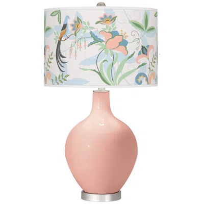 Color Plus Ovo 28 1/2" High Sofia Floral Shade Pink Table Lamp