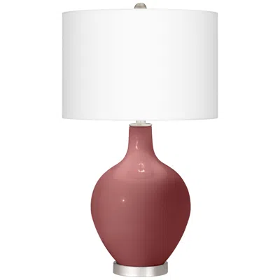 Color Plus Ovo 28 1/2" High Toile Red Glass Table Lamp