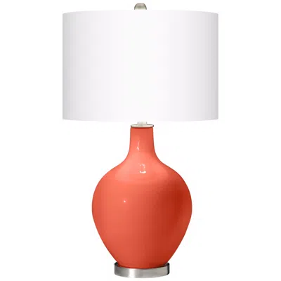 Color Plus Ovo 28 1/2" High White Shade Daring Orange Table Lamp