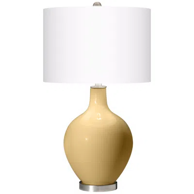 Color Plus Ovo 28 1/2" High White Shade Humble Gold Table Lamp
