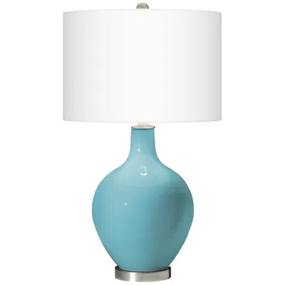 Color Plus Ovo 28 1/2" Modern Coastal Nautilus Blue Table Lamp