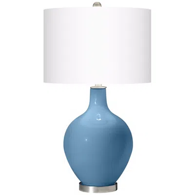 Color Plus Ovo 28 1/2" Modern Coastal Secure Blue Table Lamp