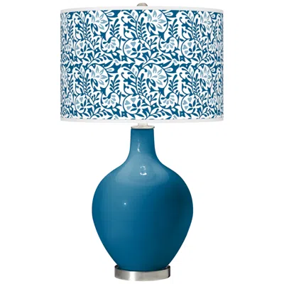 Color Plus Ovo 28 1/2" Modern Gardenia Shade Mykonos Blue Table Lamp