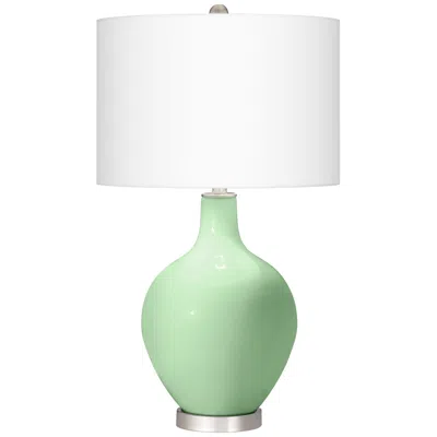 Color Plus Ovo 28 1/2" Modern Glass Flower Stem Green Table Lamp