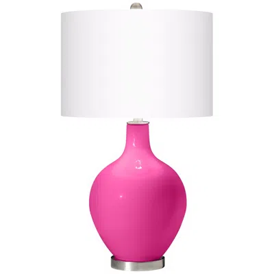 Color Plus Ovo 28 1/2" Modern Glass Fuchsia Pink Table Lamp