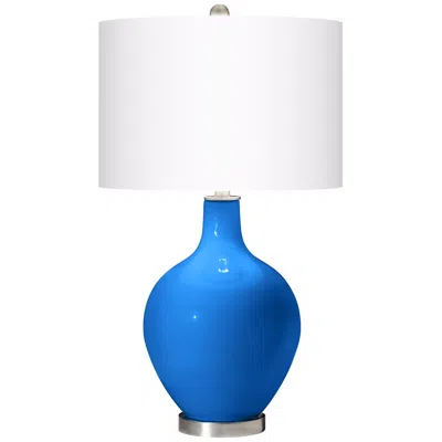 Color Plus Ovo 28 1/2" Modern Glass Royal Blue Table Lamp