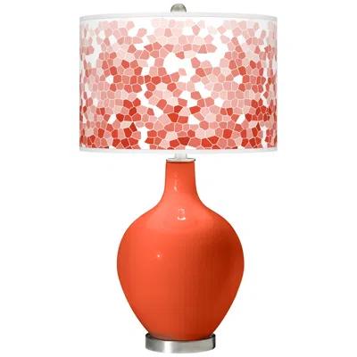 Color Plus Ovo 28 1/2" Mosaic Shade Daredevil Orange Table Lamp