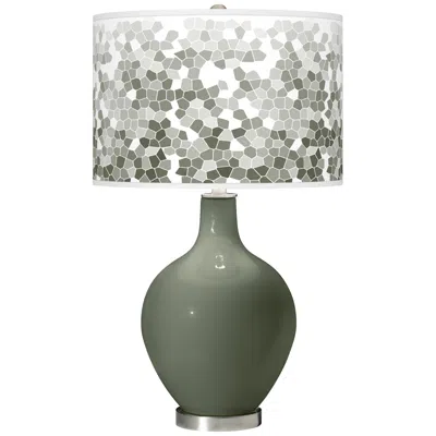 Color Plus Ovo 28 1/2" Mosaic Shade Deep Lichen Green Table Lamp