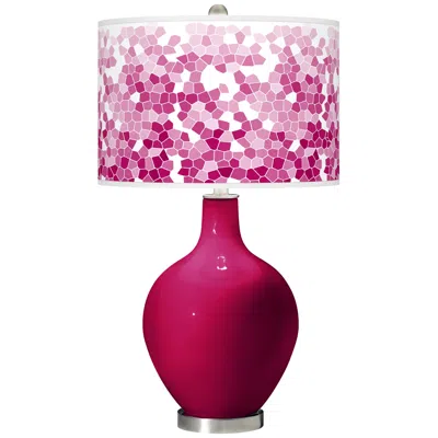 Color Plus Ovo 28 1/2" Mosaic Shade French Burgundy Red Table Lamp