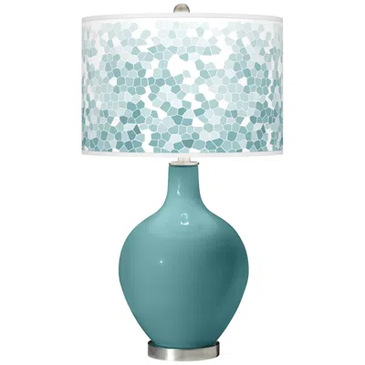 Color Plus Ovo 28 1/2" Mosaic Shade Reflecting Pool Blue Table Lamp