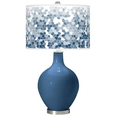 Color Plus Ovo 28 1/2" Mosaic Shade Regatta Blue Table Lamp