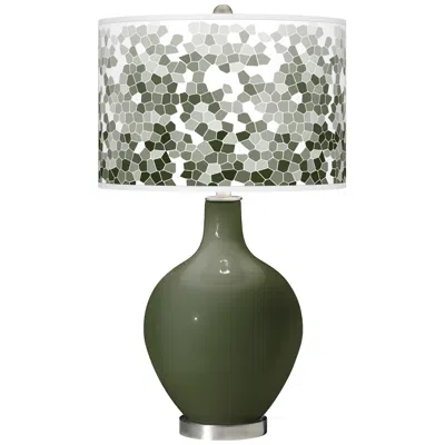 Color Plus Ovo 28 1/2" Mosaic Shade Secret Garden Green Table Lamp
