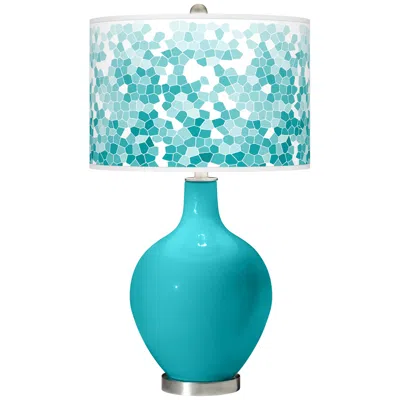 Color Plus Ovo 28 1/2" Mosaic Shade Surfer Blue Table Lamp