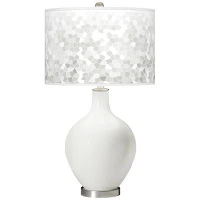Color Plus Ovo 28 1/2" Mosaic Shade Winter White Table Lamp