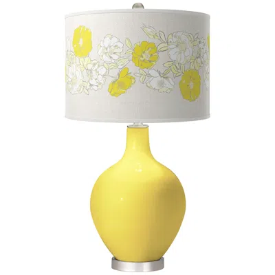 Color Plus Ovo 28 1/2" Rose Bouquet Lemon Twist Yellow Table Lamp